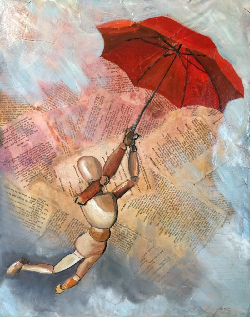 "Umbrella Man, No. 1" Painting by Cherise Stutzman