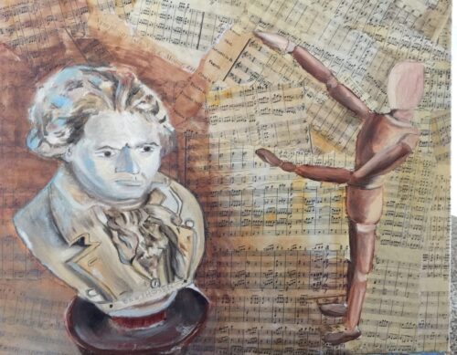 "Beethoven and the Conductor" Painting by Cherise Stutzman