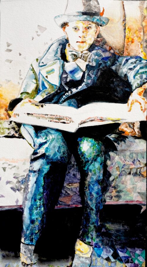 "The Boy and His Book" Portrait by Cherise Stutzman