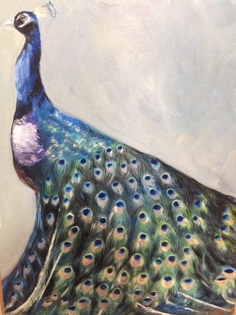 "Peacock" Animal Painting by Cherise Stutzman