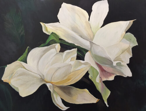 "Gardenias" Floral Painting by Cherise Stutzman