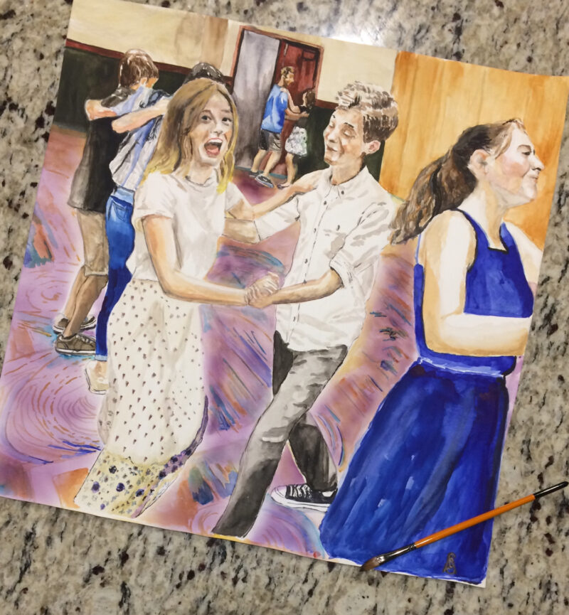 "Dancing" Portrait Painting by Cherise Stutzman