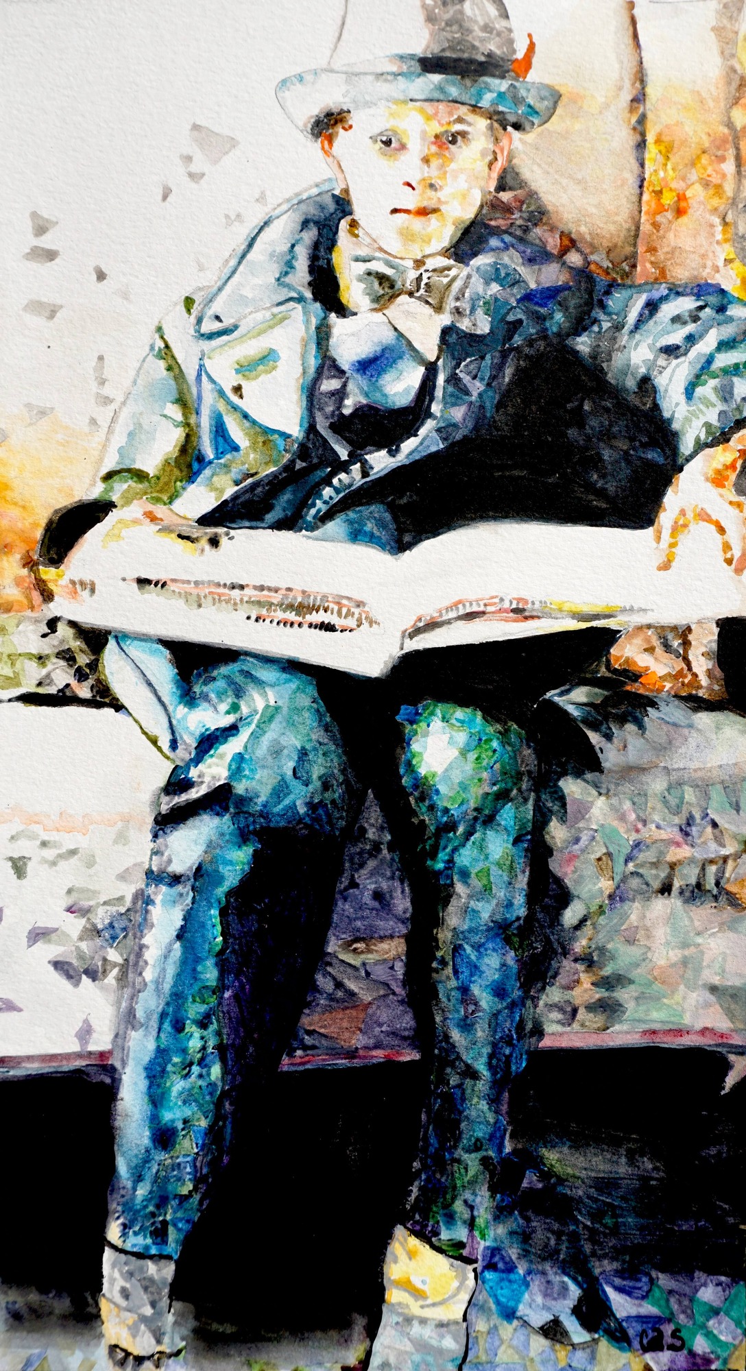 "The Boy and His Book" Portrait by Cherise Stutzman